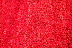 1960s Vintage Red Ethnic Moroccan Fluffy Rug Bed of Roses