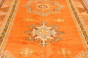 1960s Moroccan Berber Rug Burnt Orange 16ft Long