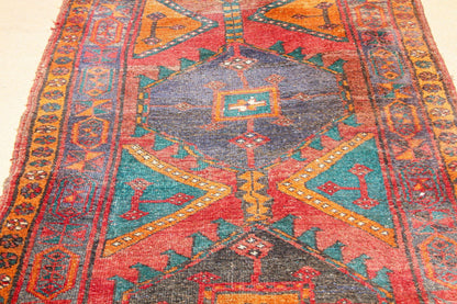 1950s Hand Knotted Vintage Carpet Rug Runner from Turkey — Turkey