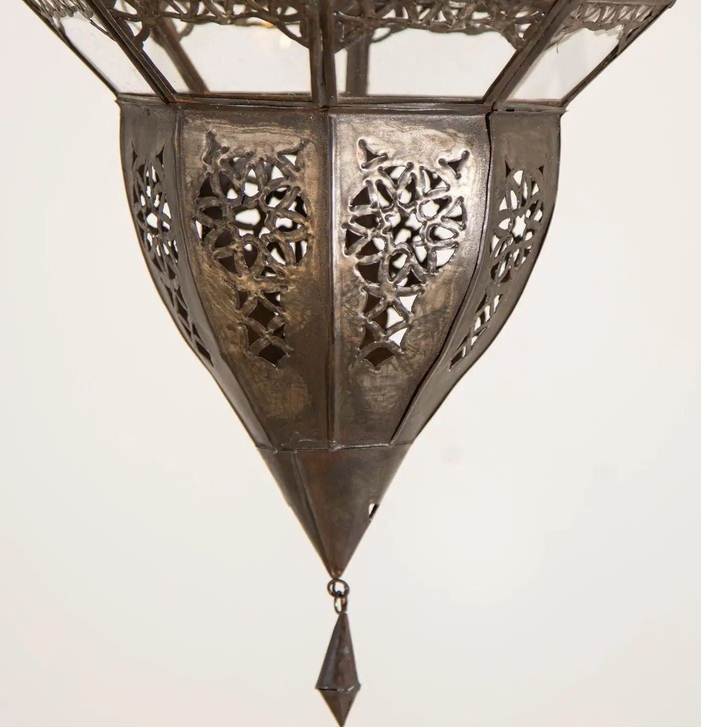 Moroccan Hanging Glass Lantern in Moorish Star Shape