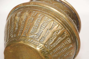 Moorish Hand-Etched Metal Brass Pot