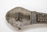 Asian Silver Metal Hand Carved Peacock Sitar Veena Form Box 1950