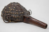 Antique African Moroccan Tribal Carved Wood Flask 19th C.