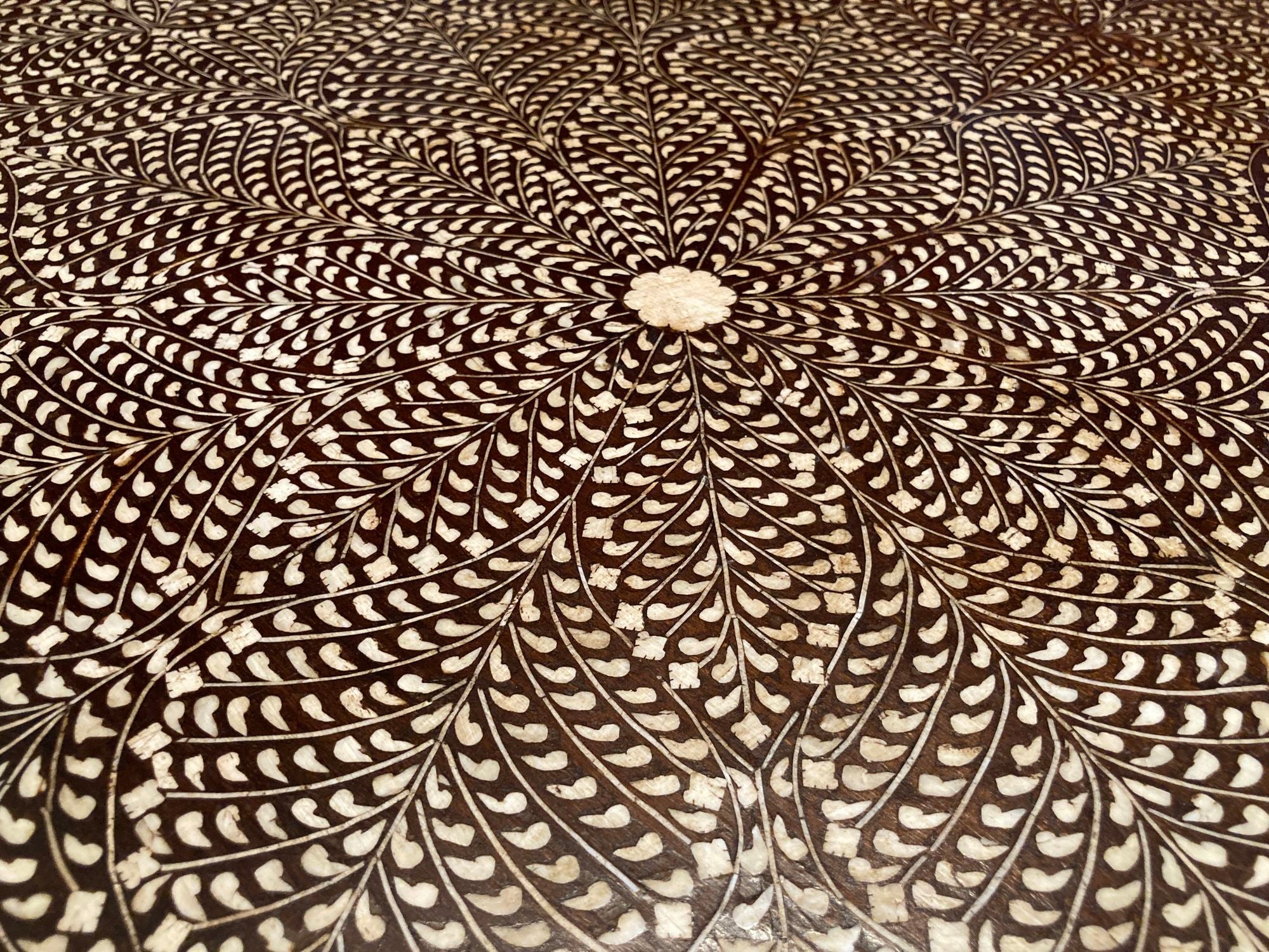 Anglo Indian bone inlaid Center Pedestal Table