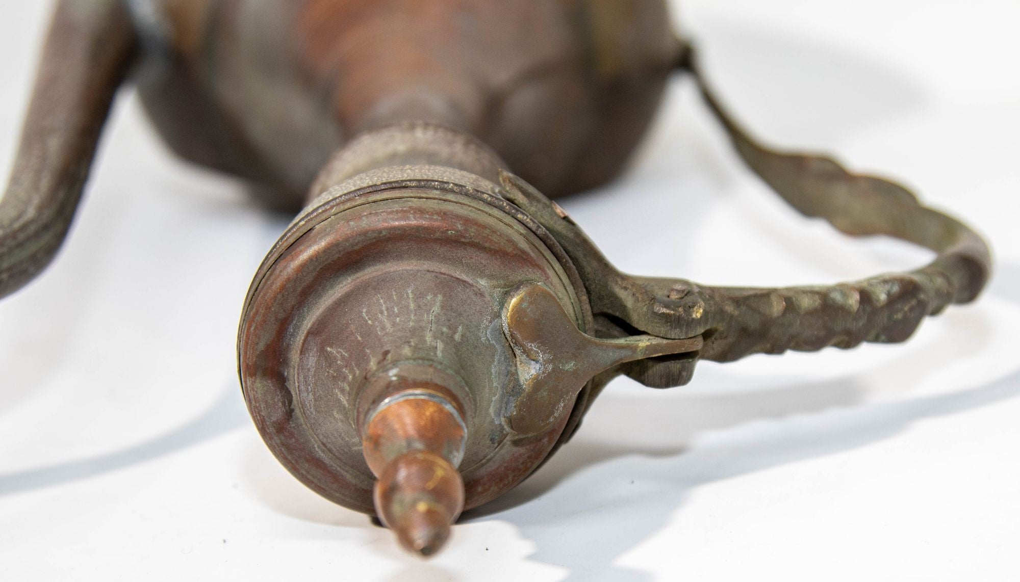 Antique Islamic Middle Eastern Qajar Persian Copper Ewer 19th Century