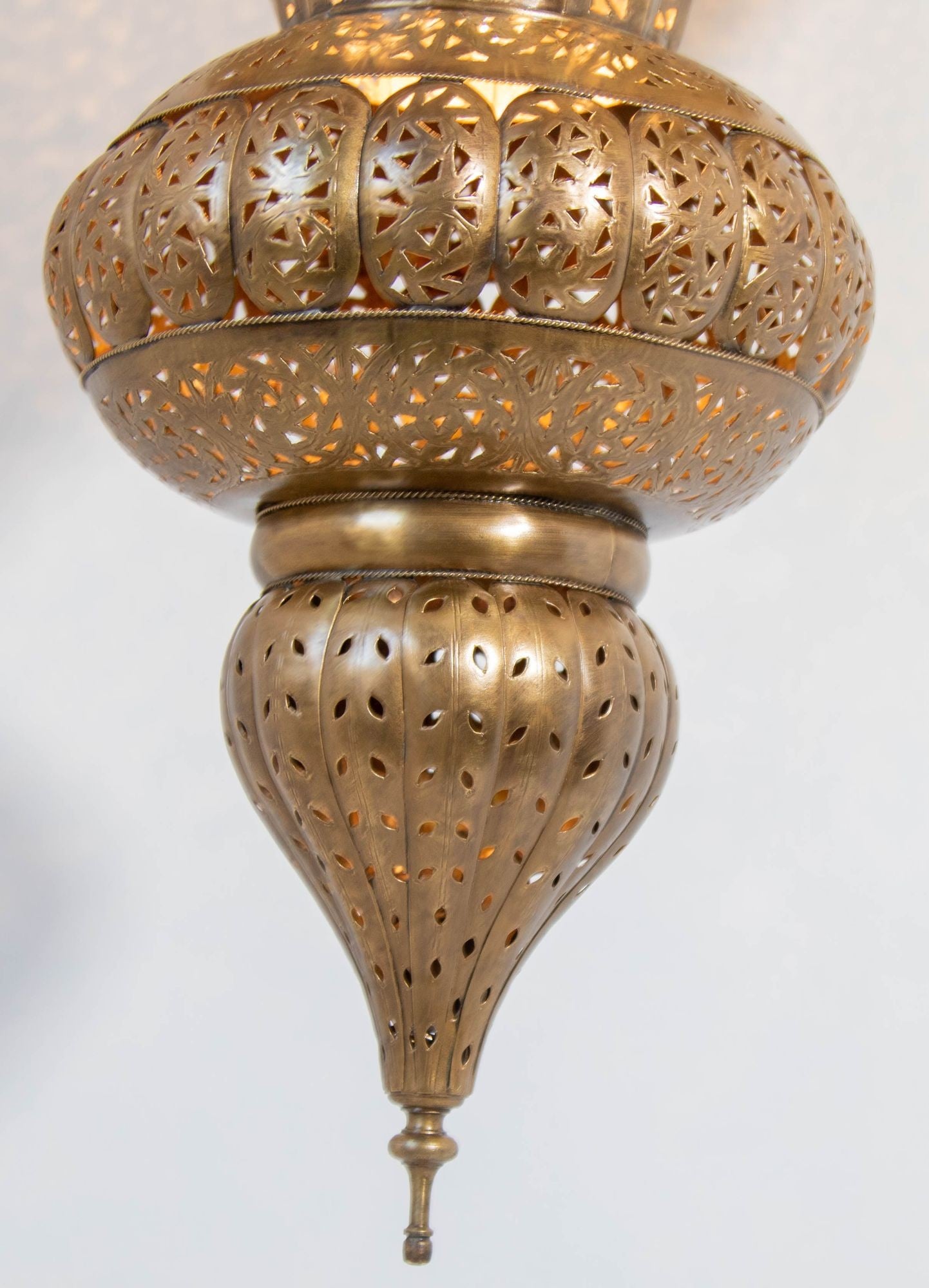 Vintage Large Moroccan Brass Chandelier in Andalus Moorish Style