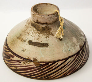 Antique 19th C. Moroccan Ceramic Bowl Polychrome Footed Dish Fez