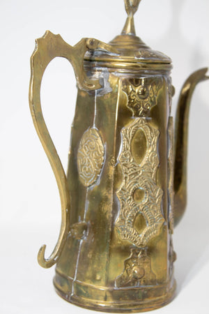 Antique Moroccan Moorish Style Middle Eastern Islamic Brass Coffee Pot