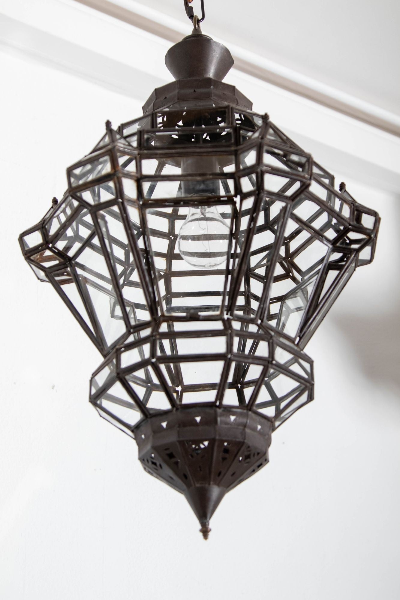 Moroccan Clear Glass Lantern in Moorish Style