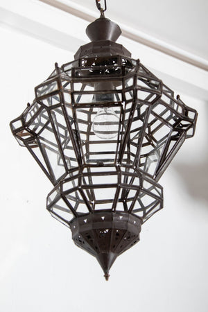 Moroccan Clear Glass Lantern in Moorish Style