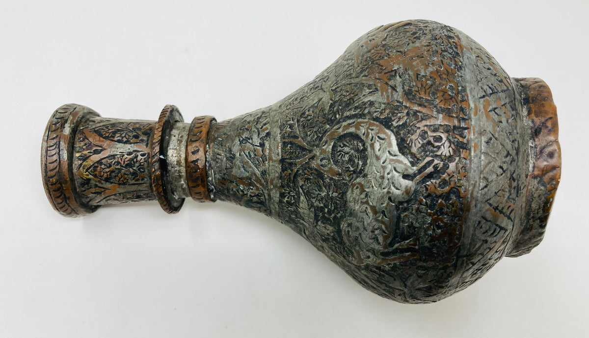 19th Century Tinned Copper Indo-Persian Islamic Vase