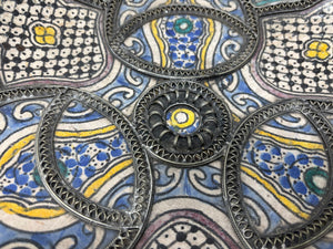 Antique Moroccan Moorish Handcrafted Ceramic Bowl Dish from Fez