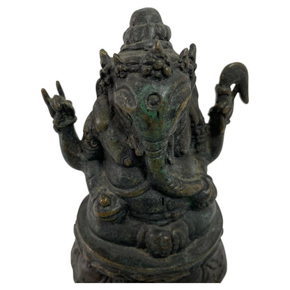 Bronze Statue Sculpture of Ganesh Indian or Nepalese Bronze Hindu Statue