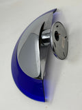 Postmodern Italian Cobalt Blue Murano Glass & Chrome Wall Sconce, 1980s 1 of 7