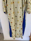 Vintage Moroccan Caftan in Royal Blue And Gold