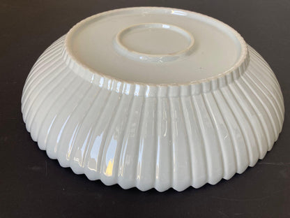 Chinese Asian White Ceramic Platter Bowl Scalloped Huge Heavy 17 in. D. — additional view 11