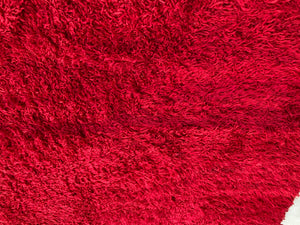 Vintage Red Ethnic Moroccan Fluffy Rug Bed of Roses