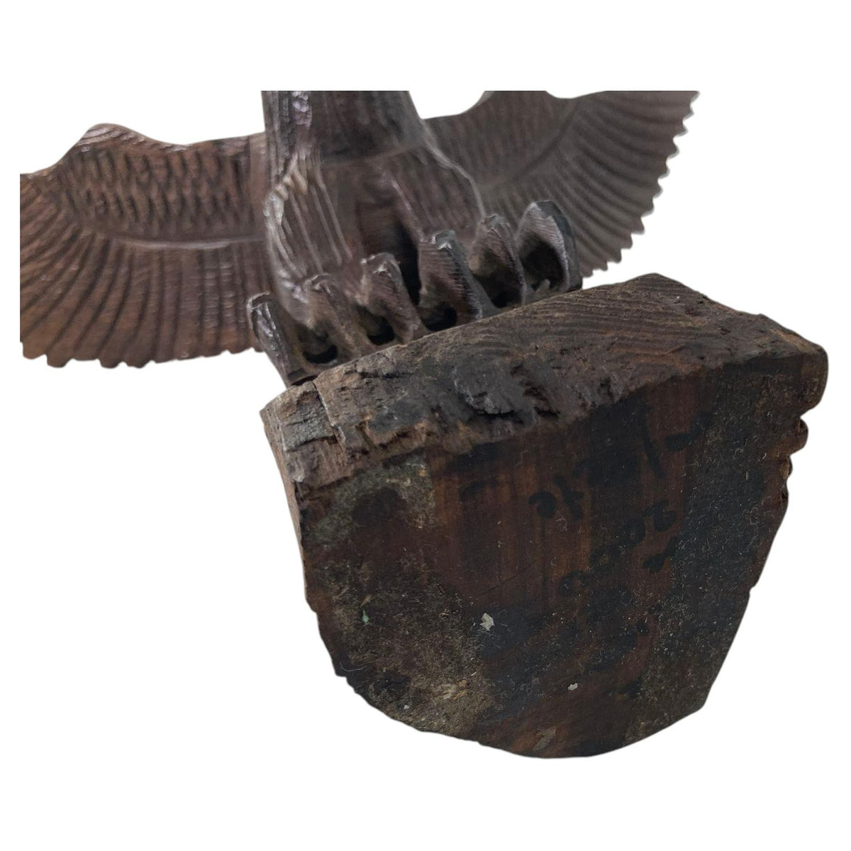 1960s Large Hand-carved Iron Wood American Bald Eagle Art Sculpture — United States