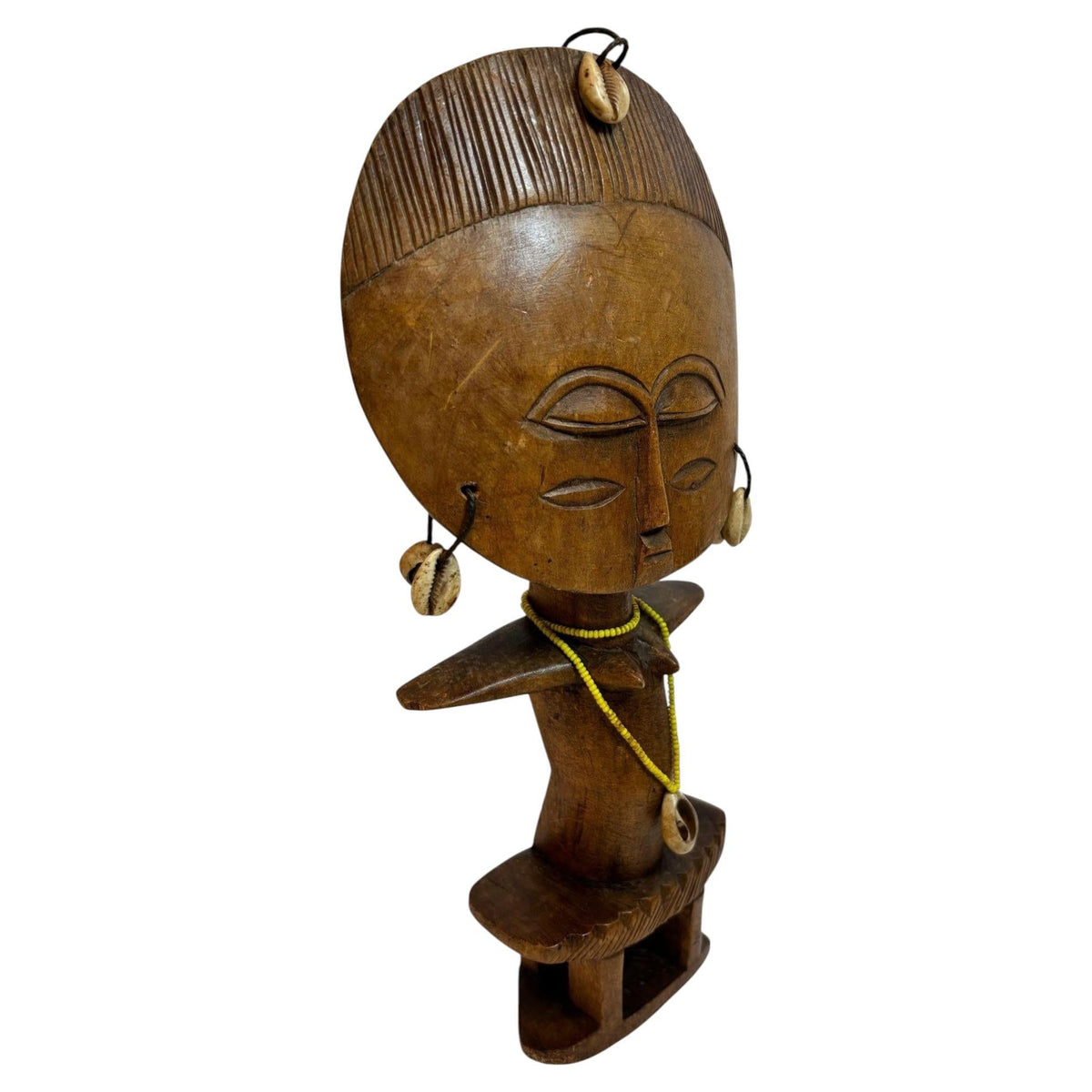 Ashanti Akua’ba Fertility Figure with Cowrie Shells, Ghana, circa 1930 — additional view 4