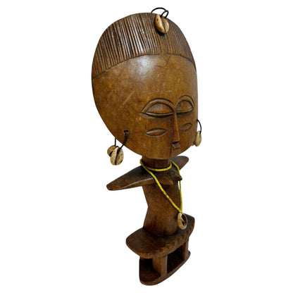 Ashanti Akua’ba Fertility Figure with Cowrie Shells, Ghana, circa 1930 — additional view 4