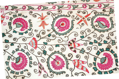 19th C. Suzani Bukhara Uzbekistan Antique Embroidered Islamic Art Textile Susani