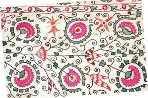 19th C. Suzani Bukhara Uzbekistan Antique Embroidered Islamic Art Textile Susani