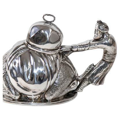 Camel Form "Karawan" Silver-Plated Teapot by Mariage Freres Paris France — detail view 8