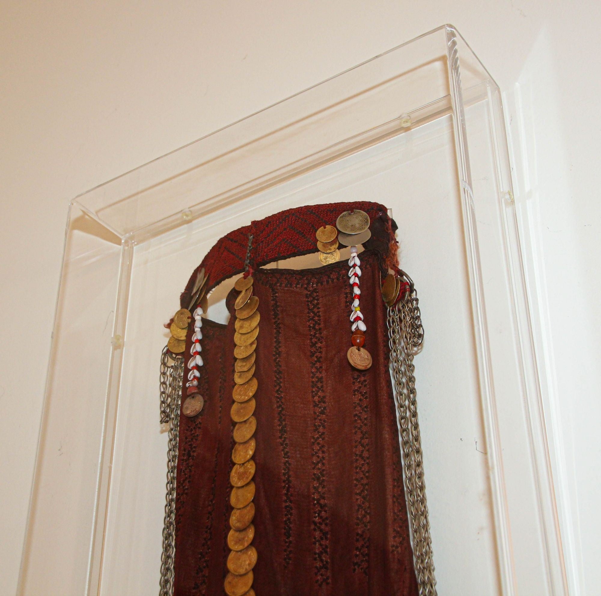 Islamic Face Veil, Egyptian Bedouin Desert Garment Nikab Framed Collectible
