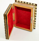 Moorish Wood Box Islamic Marquetry Mosaic Art Granada Spain Khatam Decor 1940s