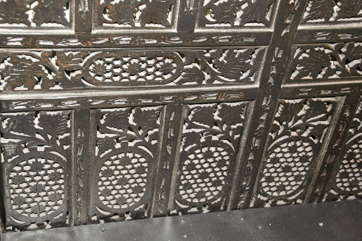 Hand-Carved Indo-Portuguese Moorish Queen Four-Poster Bed, India, 2000