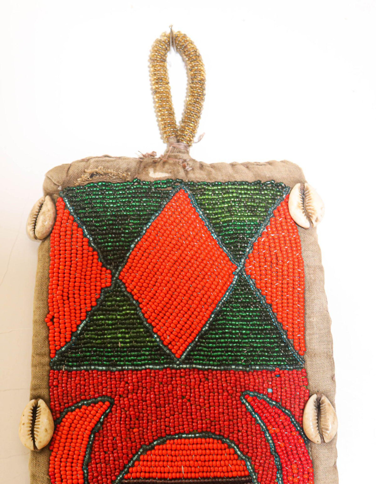 African Yoruba Diviner's Red Beaded Panel Sash 1950 — additional view 11