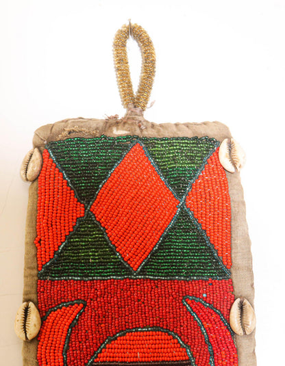 African Yoruba Diviner's Red Beaded Panel Sash 1950 — additional view 11