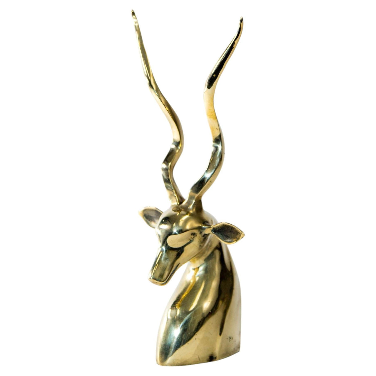 Art Deco Style Brass Antelope Gazelle Bust Sculpture — additional view 3