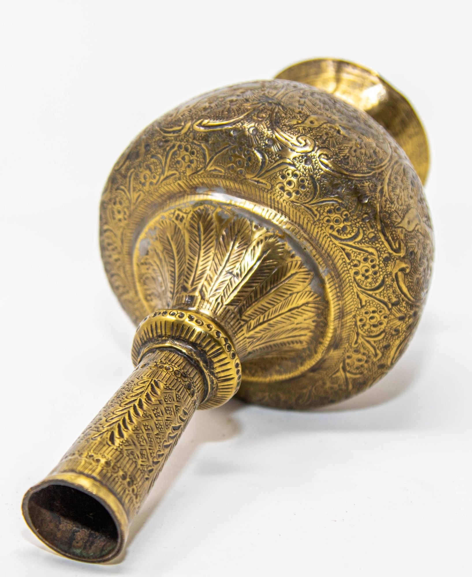 Antique Islamic Persian Brass Etched Vase 19th c.