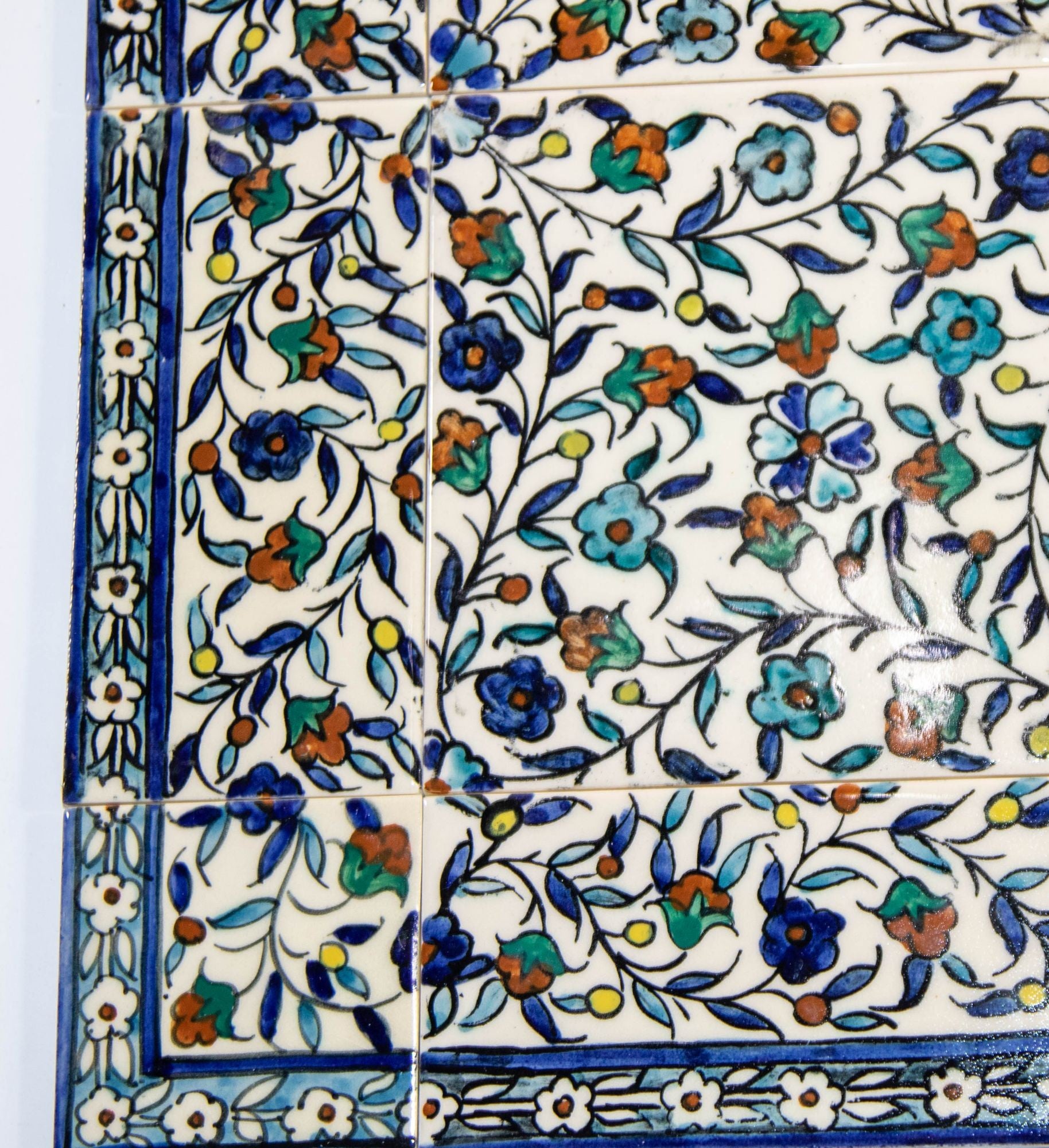 Vintage Iznik Islamic Porcelain Tiles Hand painted Set of 35 Tiles
