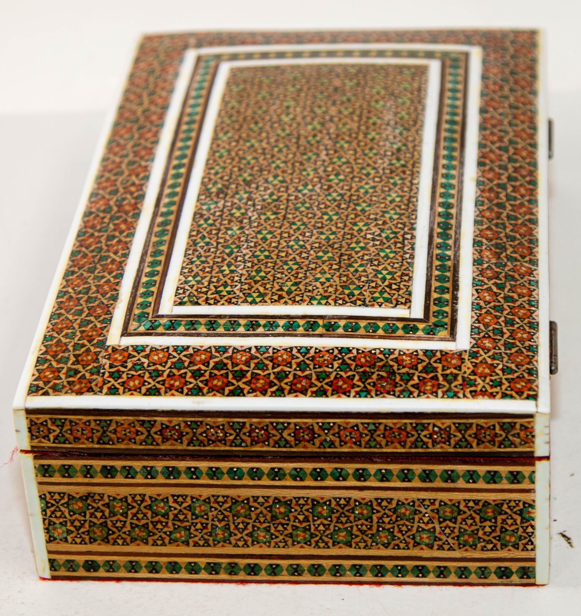 Middle Eastern Persian Micro Mosaic Khatam Inlaid Jewelry Box