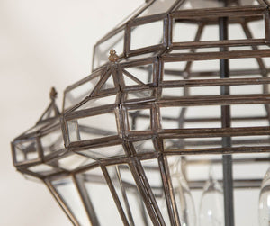Vintage Moroccan Clear Glass Lantern Moorish Granada Spanish Style