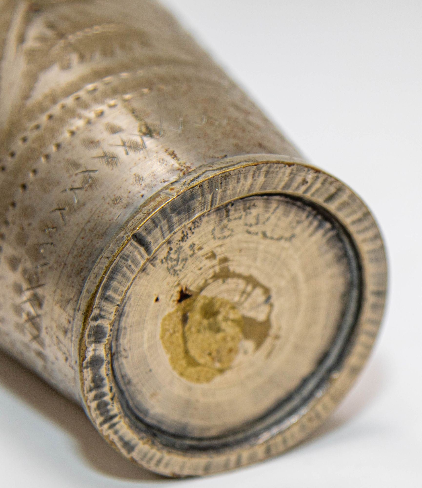 Antique Metal Engraved Beaker or Vase from India 1940s