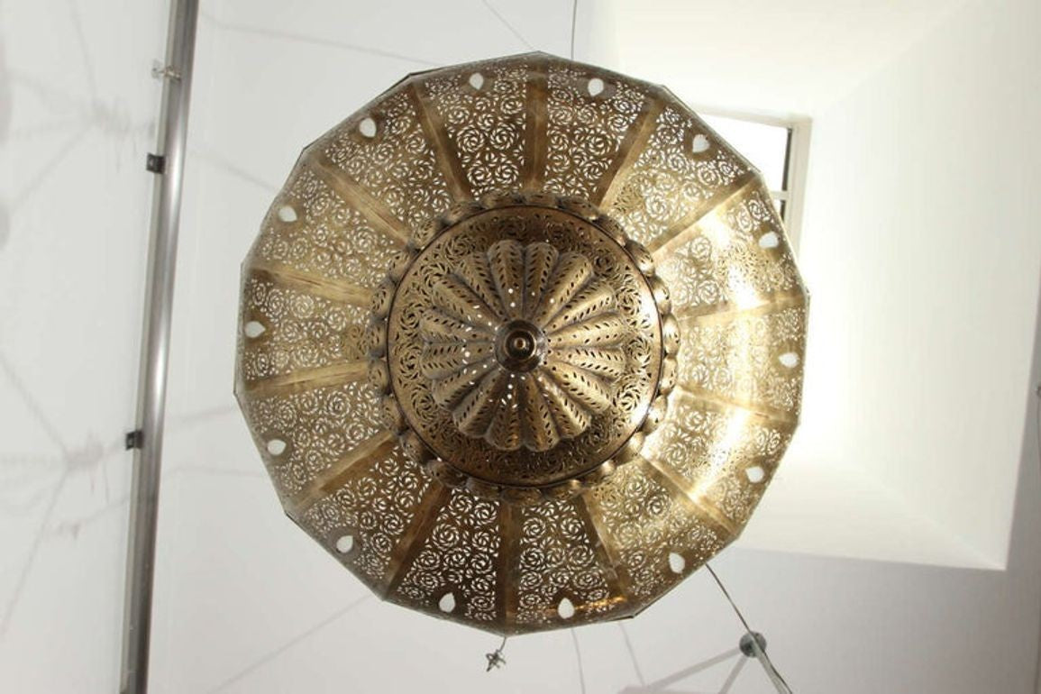 Large Vintage Brass Moroccan chandelier