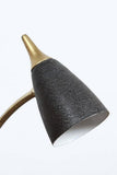 Mid-Century Modern Brass Gooseneck Desk Lamp, Black & Gold, USA, circa 1950s