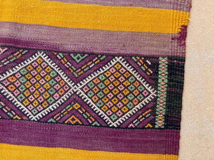 1960s Vintage Flat-Weave Berber Moroccan Rug