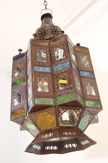 Late 20th Century Moroccan Moorish Hanging Glass Lantern