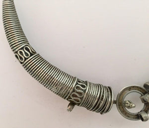 Traditional Silver Torque Necklace Chocker from Rajasthan India
