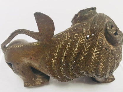 Vintage West African Cast-Brass Mythical Lion Folk Art Sculpture, circa 1960