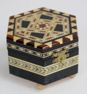 Mosaic Marquetry Octagonal Music Box Granada Moorish Spain