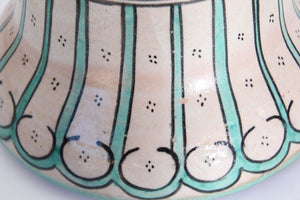 Moorish Ceramic Glazed Covered Urn Handcrafted in Fez Morocco