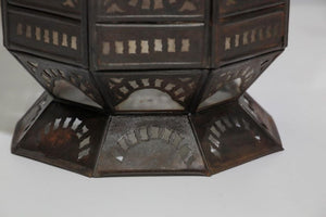 Moroccan Metal and Clear Glass Candle Lantern