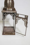 Moroccan Metal Candle Lantern in Moorish Square Metal and Clear Glass