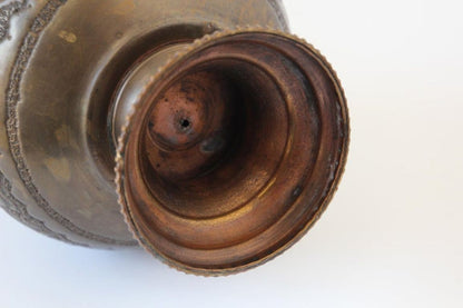 Moorish Copper Footed Vase, Handmade Turkish Design, Mid-20th Century