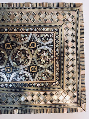 Vintage Middle Eastern Moorish Mosaic Marquetry Inlay Box